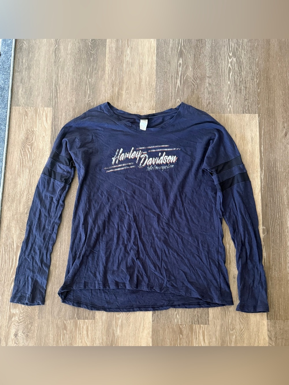 Vintage Harley-Davidson Women’s Long Sleeve Mesh Sleeve Graphic Tee | 2X
